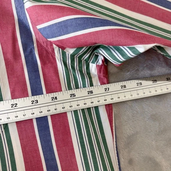 Ralph Lauren Striped Button Down Shirt Men Classic Fit Red Green Blue - Picture 5 of 7